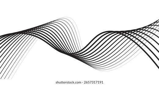 abstract vector background with black wavy lines.  vector illustration
