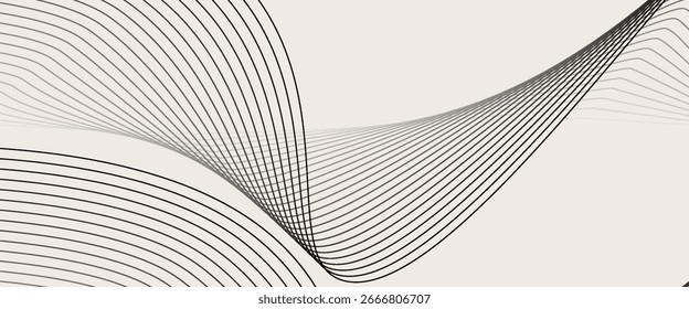 Abstract vector background with black wavy lines. vector. eps 10