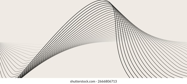 Abstract vector background with black wavy lines. vector