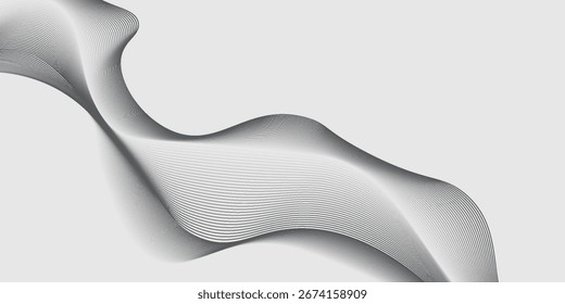 Abstract vector background with black wavy lines. EPS10