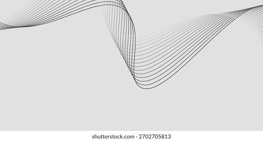 Fondo de Vector Abstractas con líneas onduladas negras. Vector de patrón de fondo