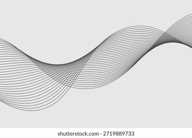 Abstract vector background with black wavy lines. EPS10