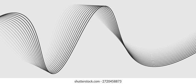 Abstract vector background with black wavy lines. EPS10
