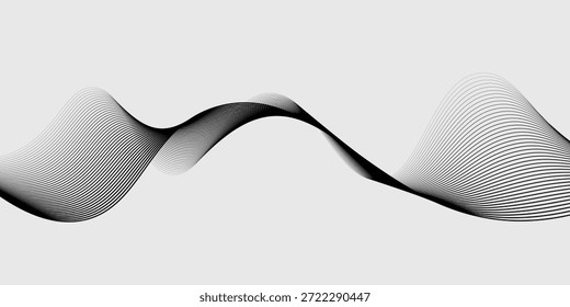Abstrakter Vektorhintergrund mit schwarzen, gewellten Linien. EPS10
