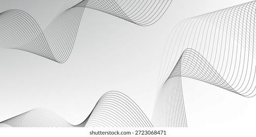 Vetor de fundo abstrato com linhas onduladas pretas. EPS10
