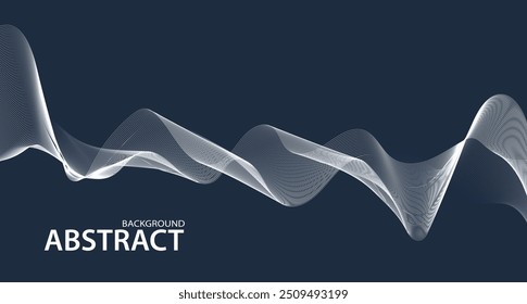 Fondo de Vector Abstractas con líneas onduladas en blanco y negro. EPS10