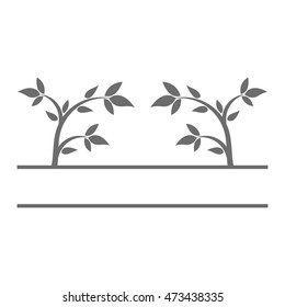 Abstract vector background - black and white illustration with young tree,sapling