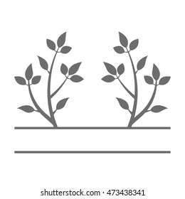 Abstract vector background - black and white illustration with young tree,sapling