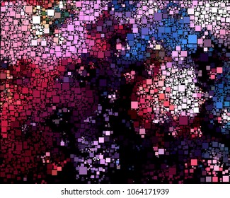 Abstract vector background of block colored mosaic made of elements of geometric rectangular shape