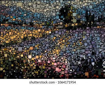 Abstract vector background of block colored mosaic made of elements of geometric rectangular shape