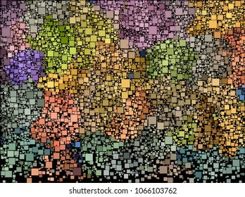 Abstract vector background of block colored mosaic made of elements of geometric rectangular shape