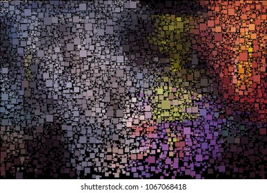 Abstract vector background of block colored mosaic made of elements of geometric rectangular shape