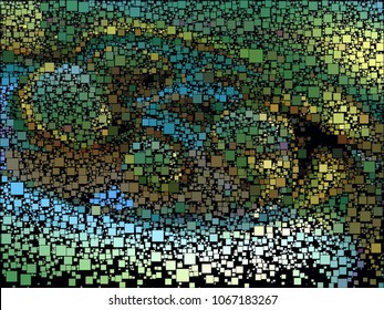 Abstract vector background of block colored mosaic made of elements of geometric rectangular shape