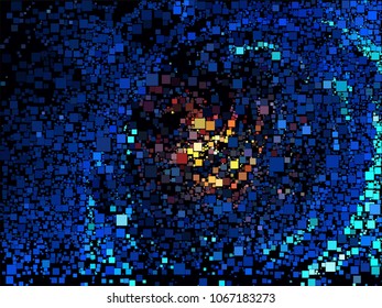 Abstract vector background of block colored mosaic made of elements of geometric rectangular shape