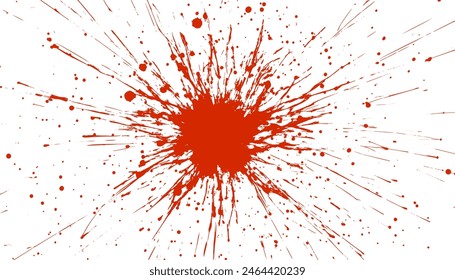 Abstract vector background with blood. Illustration with red watercolor paint splashes and smudges. Blood blot.