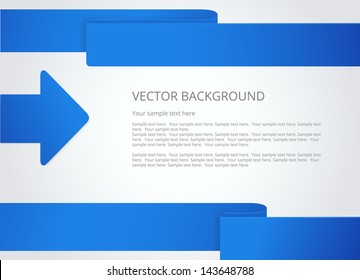 Abstract vector background with blue arrow sign and place for text. Useful for banner design, business concept, website or web ad. Vector Infographic