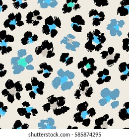 Abstract vector background with blue and black leopard print