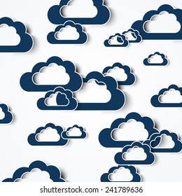 Abstract Vector Background With Blue Clouds