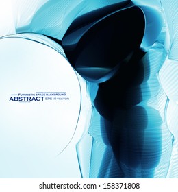 Abstract vector background in blue color, futuristic illustration eps10.