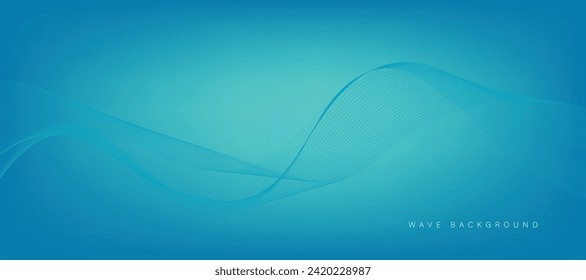 Abstract vector background with blue color wave. Smoke wavy lines. Vector blue waves background