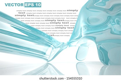Abstract vector background of blue flowing glass. Edit and insert your text.