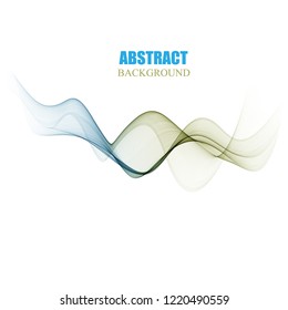 Abstract vector background, blue and green waved lines for brochure, website, flyer design.