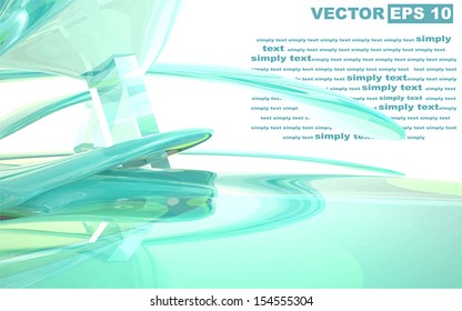 Abstract vector background of blue and green flowing glass. Edit and insert your text.