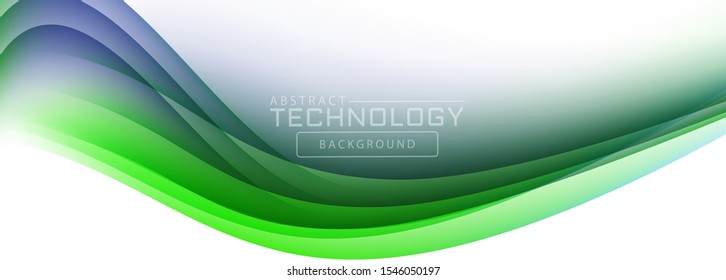 Abstract vector background, blue and green waved lines for brochure, website, flyer design. Transparent smooth wave.