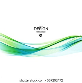 Abstract Vector Background, Blue And Green Waved Lines For Brochure, Website, Flyer Design. Illustration Eps10.