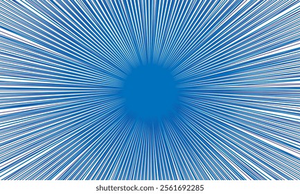Abstract vector background with blue lines radiating from the center. Suitable for dynamic layouts, poster designs, banners and digital projects.