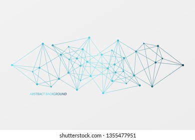 Abstract vector background. Blue network triangle pattern. Background for web, design, neural, concept, net, connection, icon, technology, sample, template, molecule structure, science, chemistry