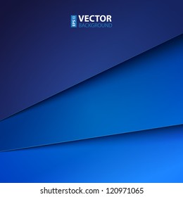 Abstract vector background with blue paper layers