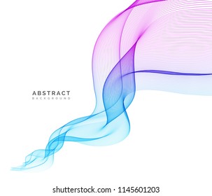 Abstract vector background, blue and purple waved lines for brochure, website, flyer design. Flow lines illustration eps10