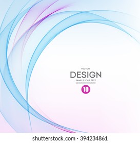 Abstract Vector Background, Blue And Purple Waved Lines For Brochure, Website, Flyer Design.  Illustration. Motion Wave