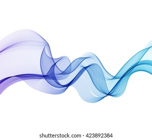 Abstract vector background, blue and purple transparent waved lines for brochure, website, flyer design.  Blue smoke wave. Blue and purple wavy background