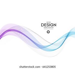 Abstract vector background, blue and purple waved lines for brochure, website, flyer design. Transparent wave. Science or technology design