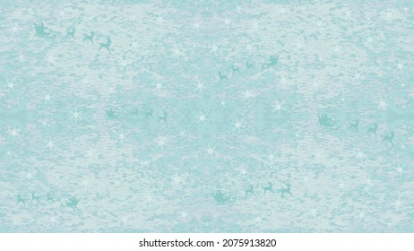 Resumen Vector De Fondo Azul Y Sus Tonos Con Silhouettes De Copos De Nieve Y Santa Claus Con Reno. Para fondos de fondo, fondos de escritorio, impresiones, decoración, texturas