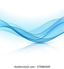 Abstract vector background with blue smooth color wave.