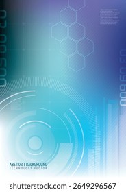 Vetor de fundo abstrato com tecnologia azul padrões geométricos