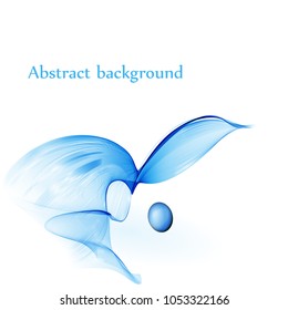 Abstract vector background, blue transparent waved lines. smoke wave.