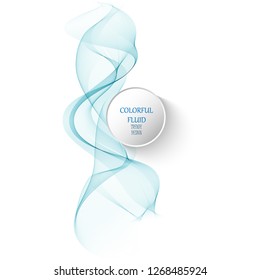 Abstract vector background, blue transparent waved lines. smoke wave.