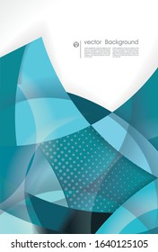 Abstract vector background from blue transparent layers.