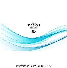 Abstract vector background, blue transparent waved lines for brochure, website, flyer design.  Blue smoke wave. 