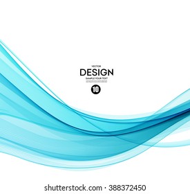 Abstract vector background, blue transparent waved lines for brochure, website, flyer design.  Blue smoke wave. Blue wavy background. 