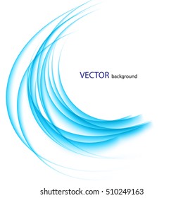 Abstract vector background, blue transparent waved lines for brochure, website, design