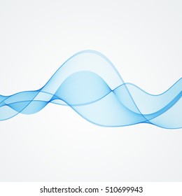 Abstract vector background, blue transparent waved lines for brochure, website, design