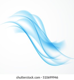 Abstract vector background, blue transparent waved lines for brochure, website,  design