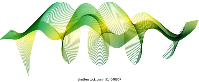 Abstract vector background, blue transparent wavy lines for brochures, website, flyers design. Green smoke waves.