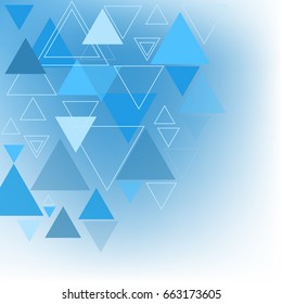Abstract vector background with blue triangles