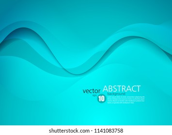 Abstract vector background, blue waved lines for brochure, website, flyer design. illustration eps10